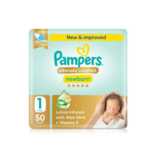 Pampers Complete Comfort Newborn Diapers Size 1 (50 Pieces)