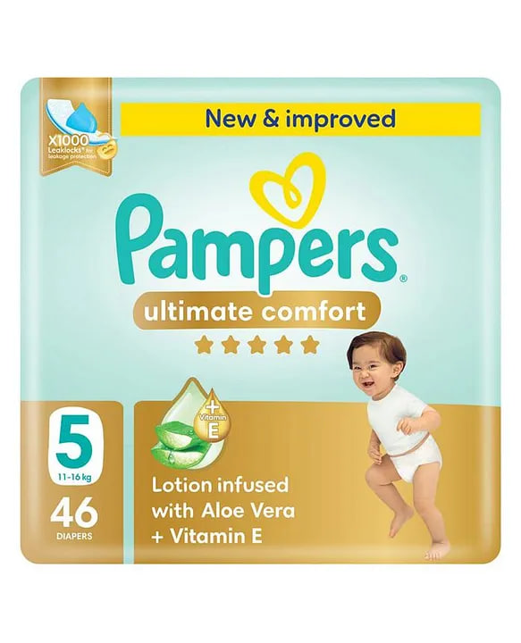 Pampers Complete Comfort Diapers Size 5 (46 Pieces)