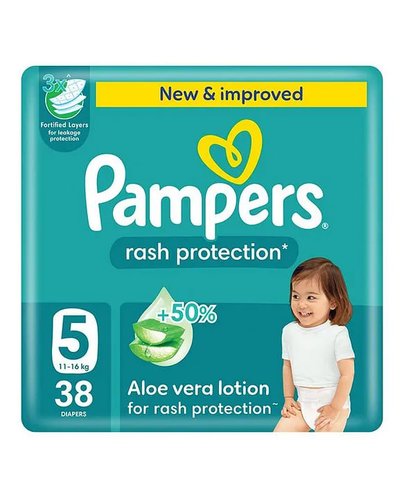 Pampers Rash Protection Diapers Size 5 (38 Pieces)